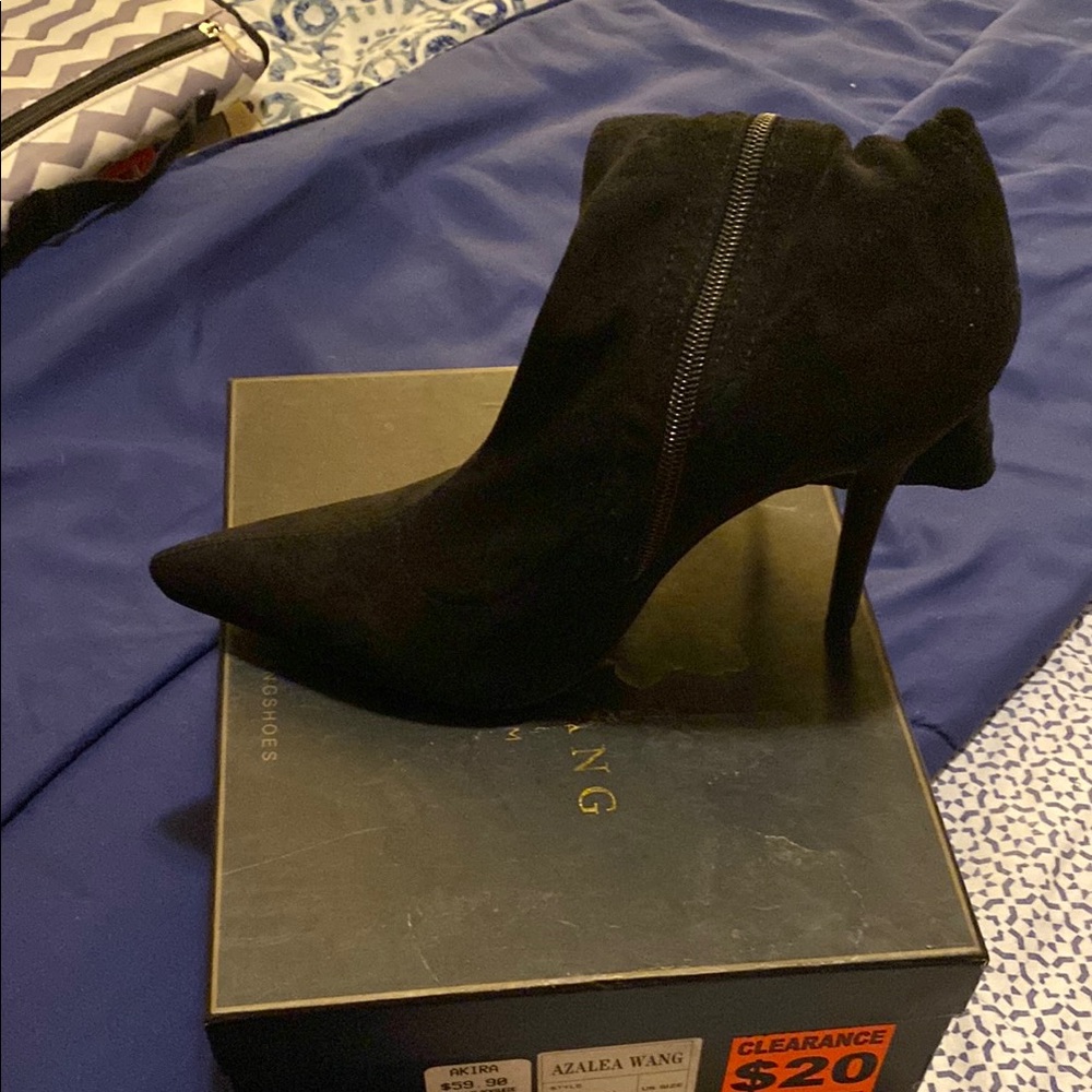 Azalea Wang Black Suede Ankle Boots